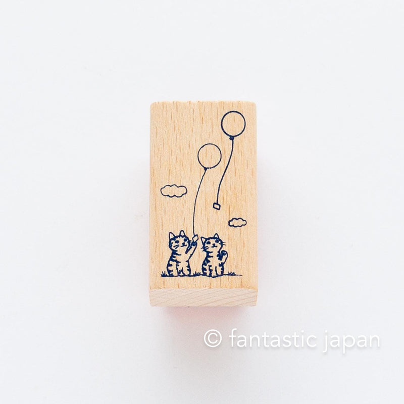 Pottering cat stamp large -balloon-