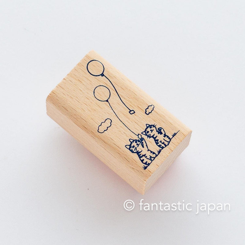 Pottering cat stamp large -balloon-
