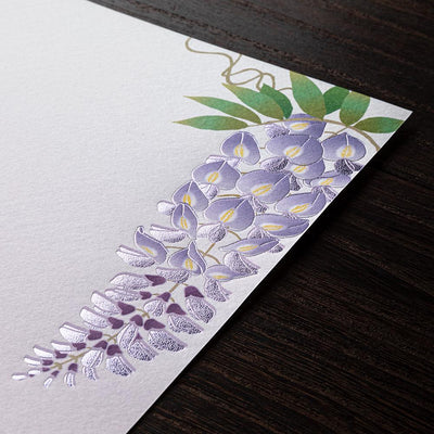 Japanese Iyo washi letter pad and envelops -wisteria-