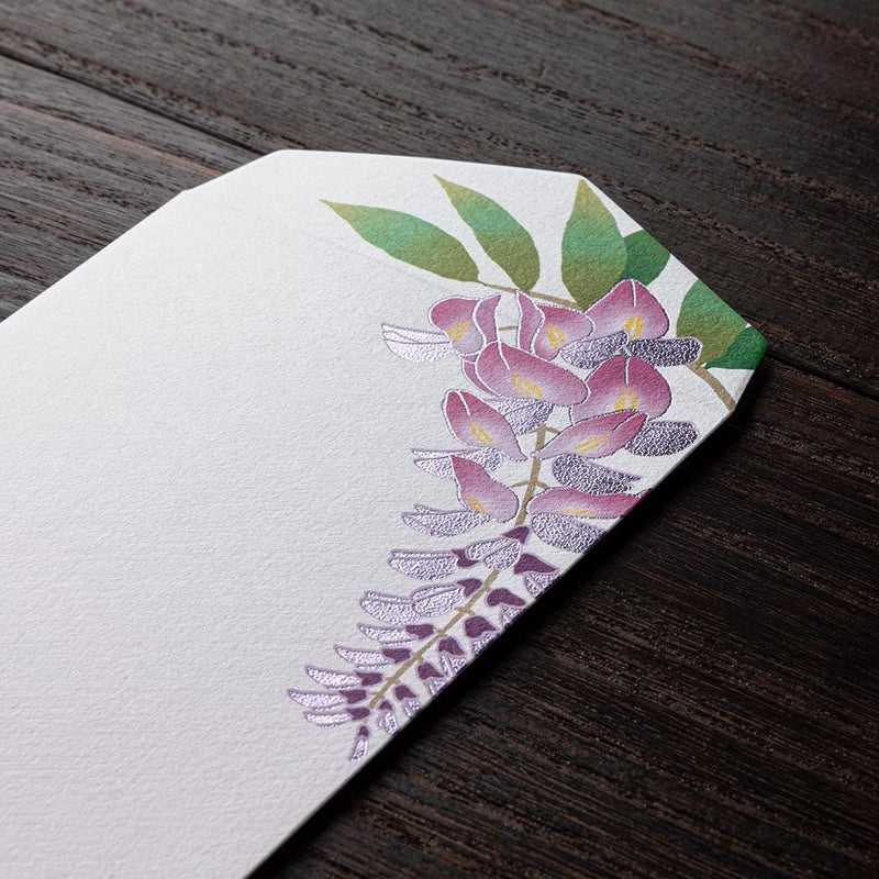 Japanese Iyo washi letter pad and envelops -wisteria-