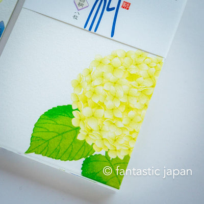 Japanese Echizen washi letter pad and envelops -hydrangea-
