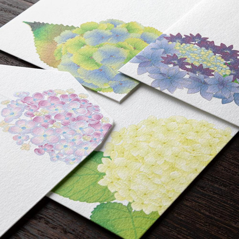 Japanese Echizen washi letter pad and envelops -hydrangea-