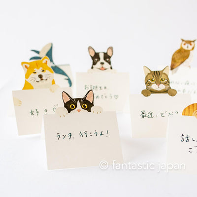 Diecut stand message pad -bicolor cat-