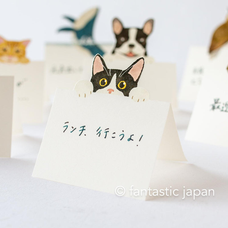 Diecut stand message pad -bicolor cat-