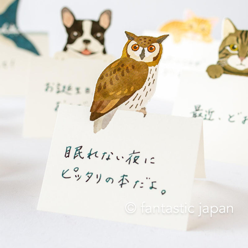 Diecut stand message pad -owl-