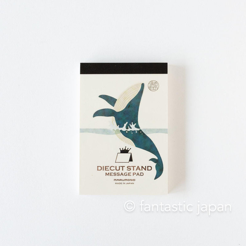 Diecut stand message pad -whale-
