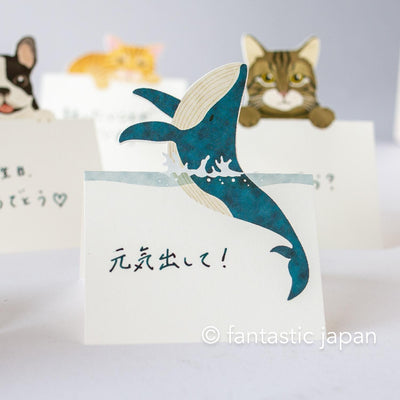 Diecut stand message pad -whale-