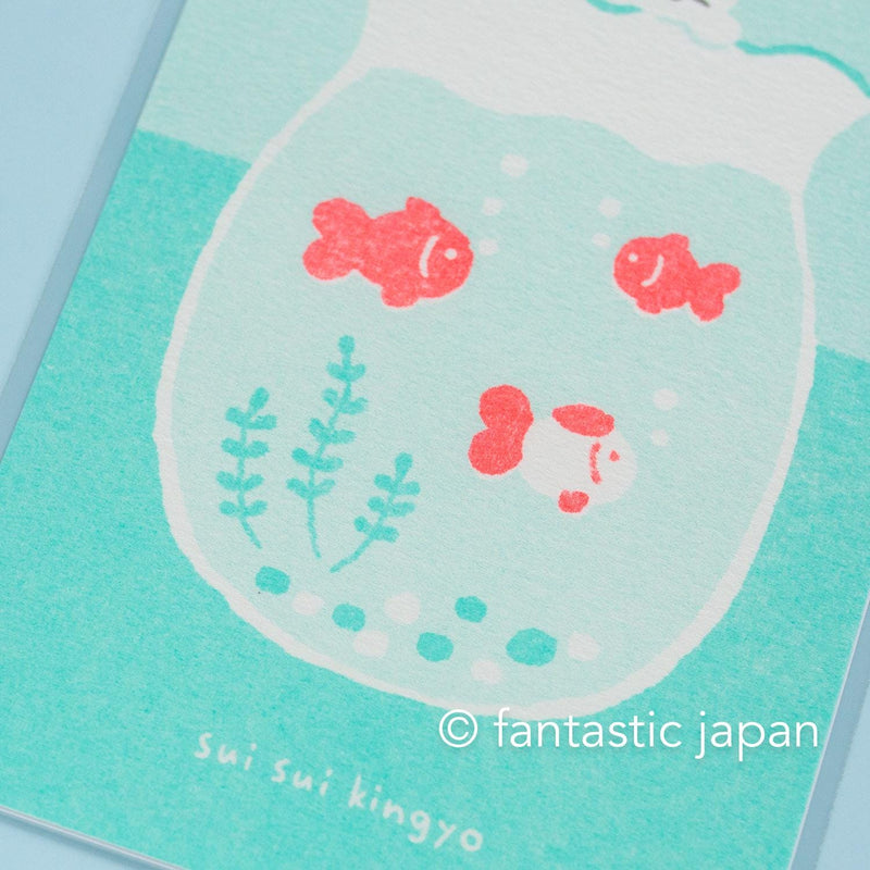Post card -cats and goldfish- / Furukawa paper