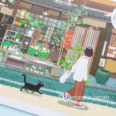 tabi-neko post card -flower shop in Kyoto-