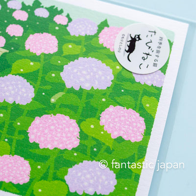 tabi-neko post card -shelter from the rain-