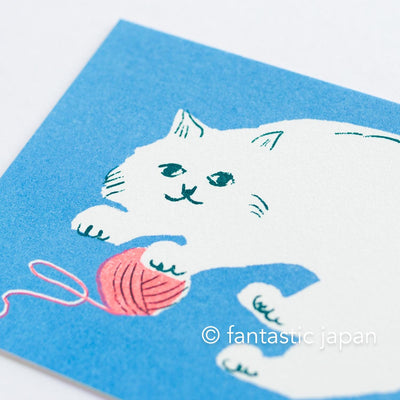 Post card -cat and yarn- / Furukawa paper