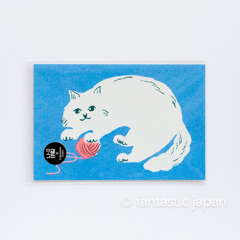 Post card -cat and yarn- / Furukawa paper