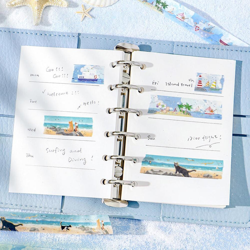 Washi tape -summer cats on the beach
