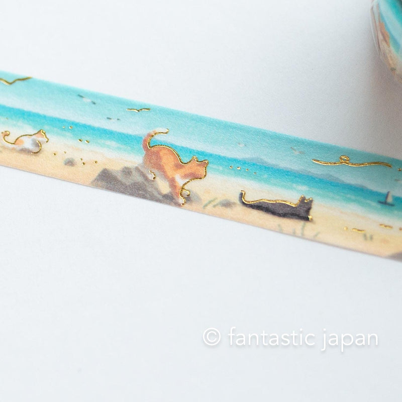 Washi tape -summer cats on the beach