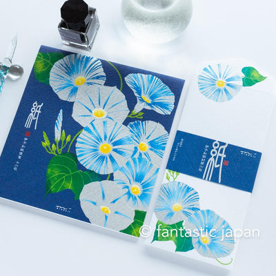 Japanese Iyo washi letter pad and envelops -morning glory-