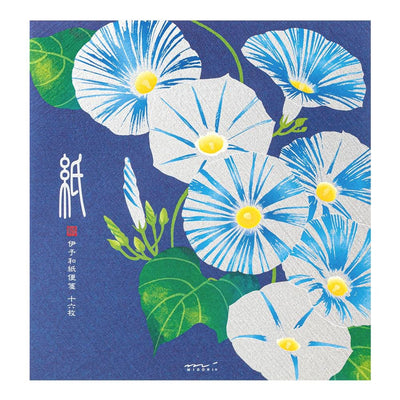 Japanese Iyo washi letter pad and envelops -morning glory-