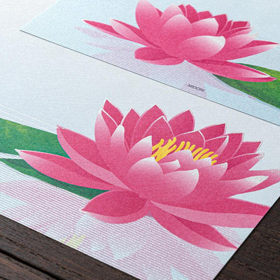 Japanese Iyo washi letter pad and envelops -lotus-