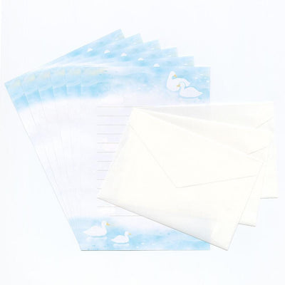 Transparent envelope summer letter set -swan-