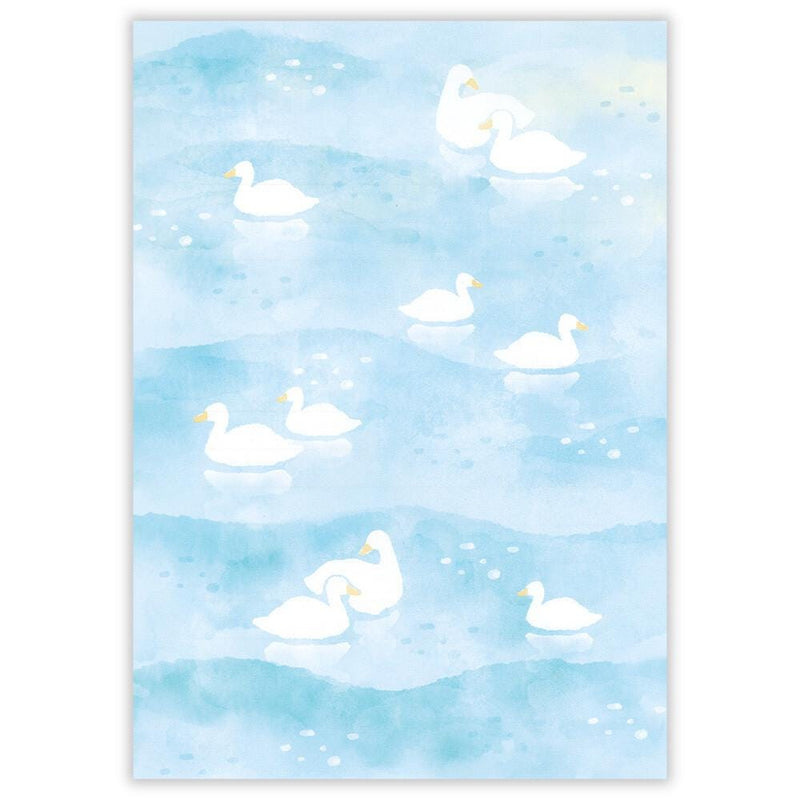 Transparent envelope summer letter set -swan-