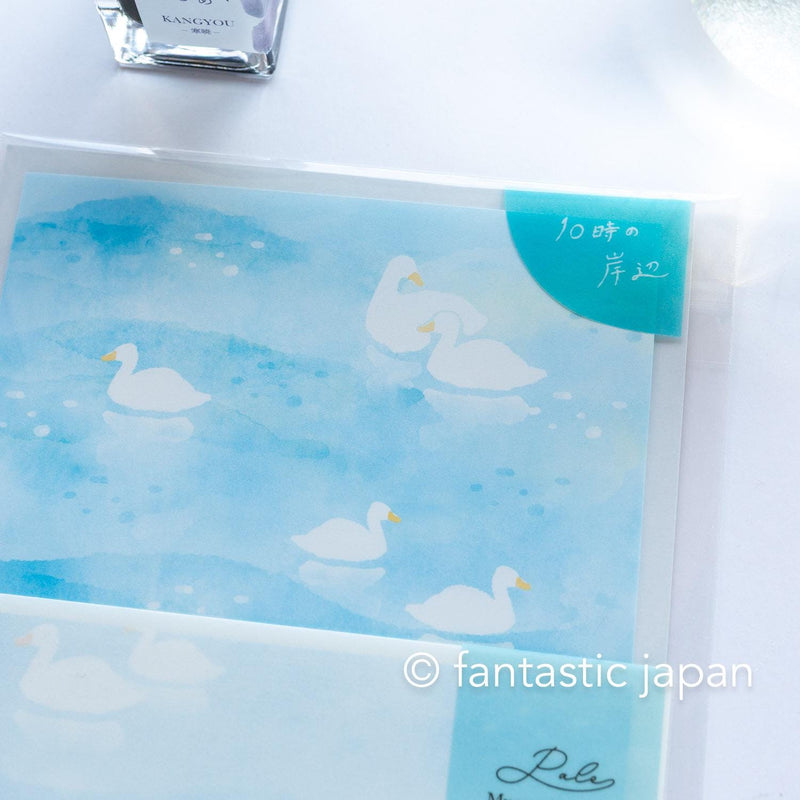 Transparent envelope summer letter set -swan-