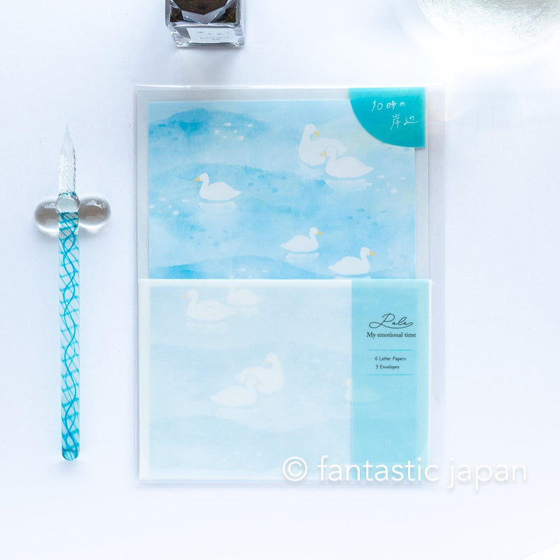 Transparent envelope summer letter set -swan-