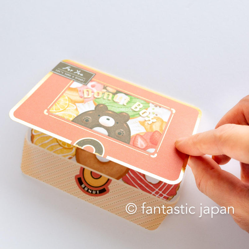 Greeting card unbox -donuts box-