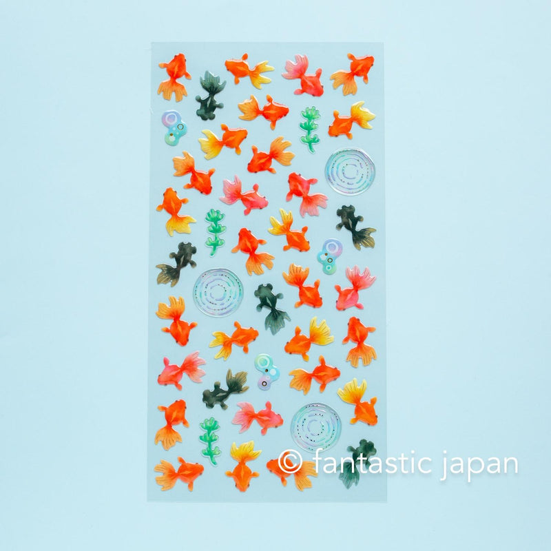 MIND WAVE summer drop sticker -plump goldfish-