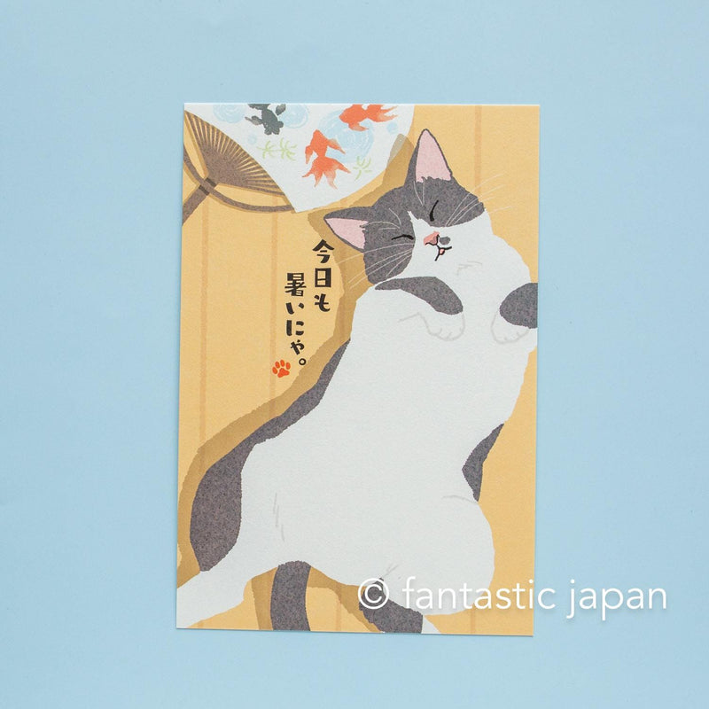 summer post card -cat nap on hot summer- / 5 sheets