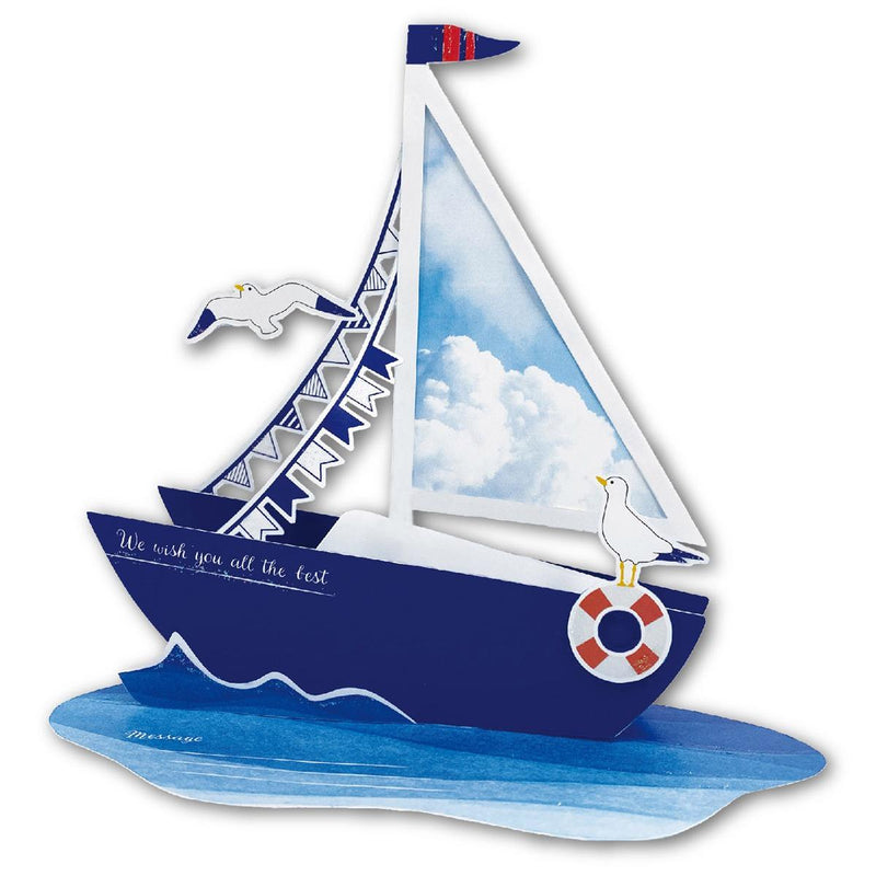 Summer pop up card -sailing boat-