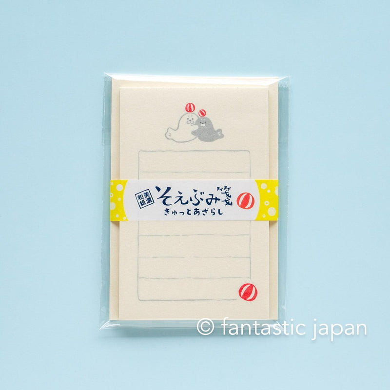 Japanese washi mini writing letter set -lovely seals- / Soebumi-sen