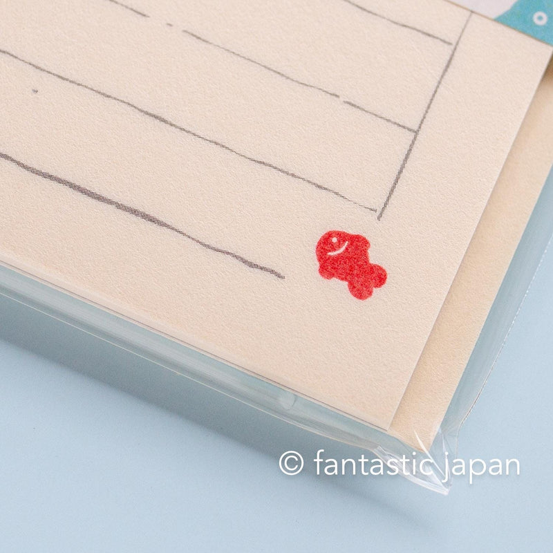 Japanese washi mini writing letter set -cat and gold fish- / Soebumi-sen