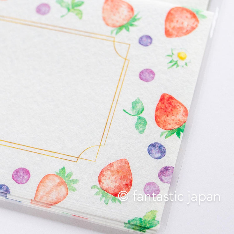 Japanese washi letter writing set -berry berry- / FURUKAWA SHIKO/