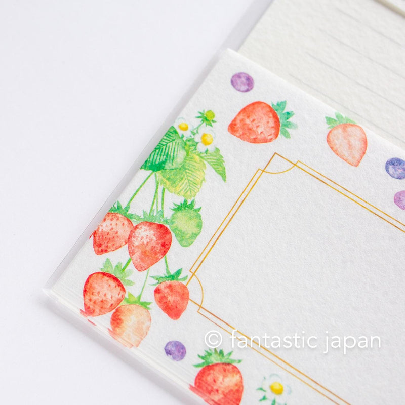 Japanese washi letter writing set -berry berry- / FURUKAWA SHIKO/