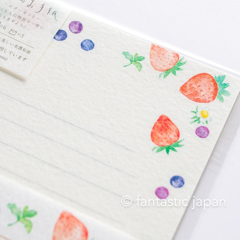 Japanese washi letter writing set -berry berry- / FURUKAWA SHIKO/