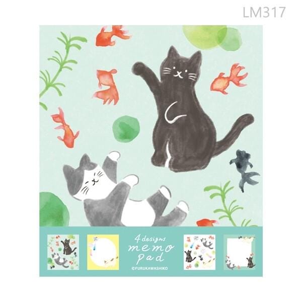 Memo pad -cats and goldfish-