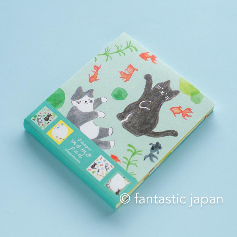 Memo pad -cats and goldfish-