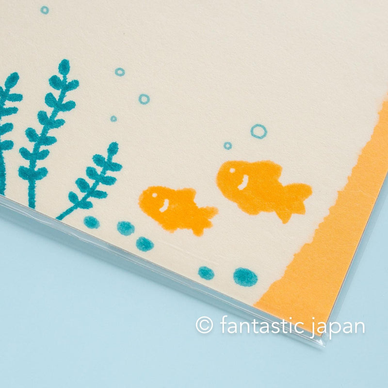 Japanese washi letter writing set -cats and goldfish- / FURUKAWA SHIKO/