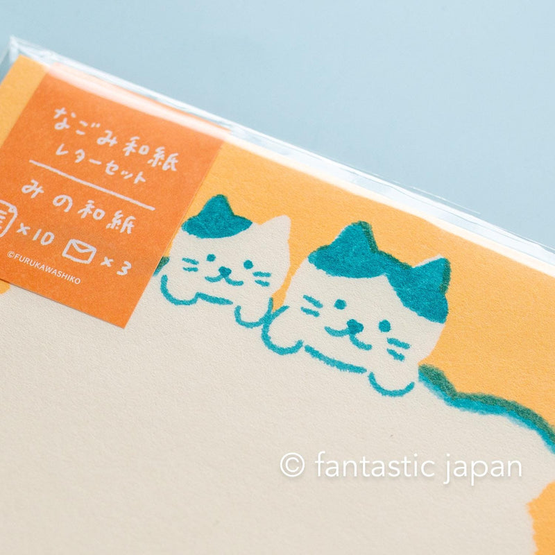 Japanese washi letter writing set -cats and goldfish- / FURUKAWA SHIKO/