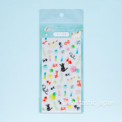 Clear sticker -Cats and goldfish- / Furukawa paper