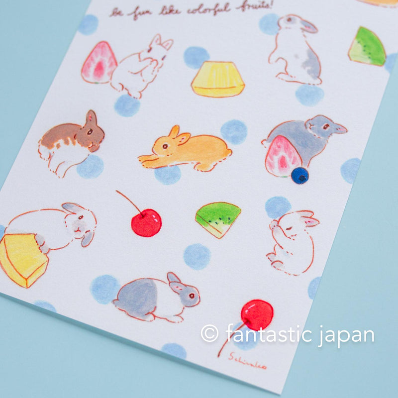 Schinako Moriyama post card -IMay your summer be fun colorful fruits!-