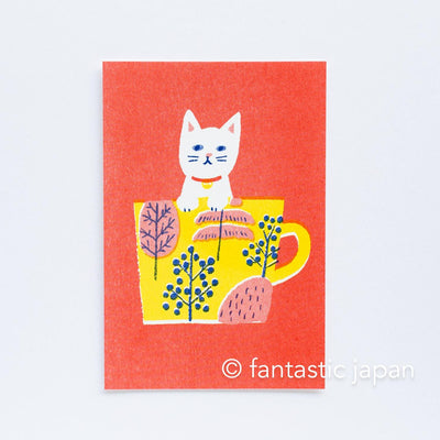 Post card -cat cup- / Furukawa paper