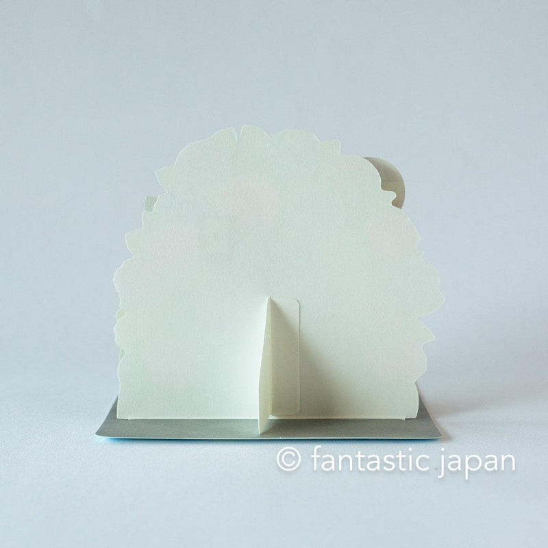 Greeting card -bus stop in the rain-