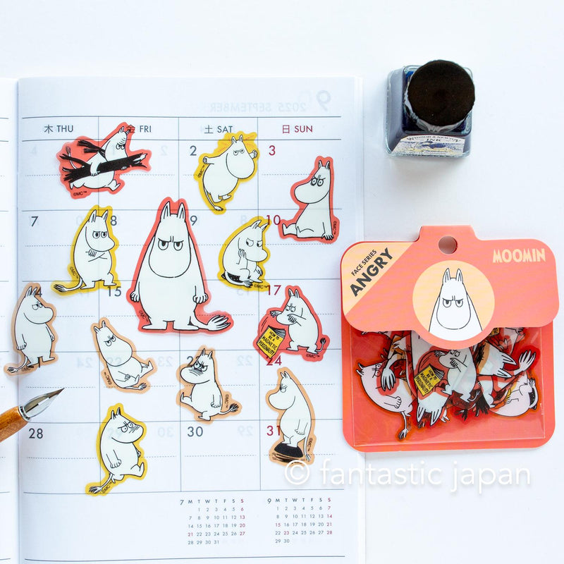 MOOMIN face flake sticker -ANGRY-