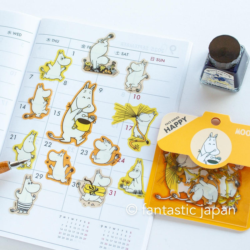 MOOMIN face flake sticker -HAPPY-