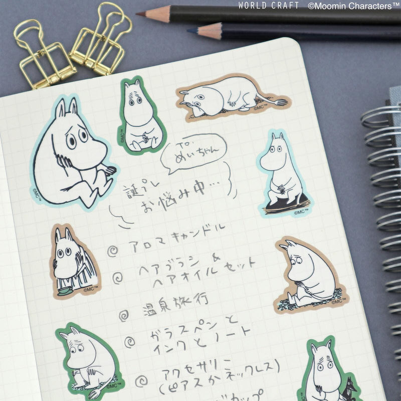 MOOMIN face flake sticker -THINKING-
