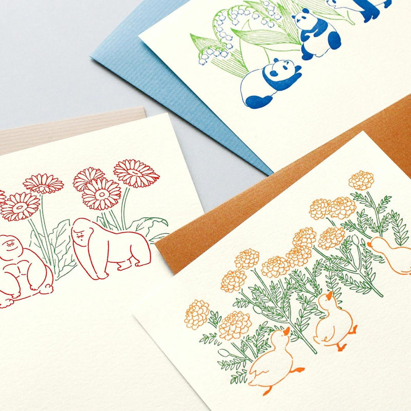 Letter press mini letter set / PETIT ET GRAND -penguin-