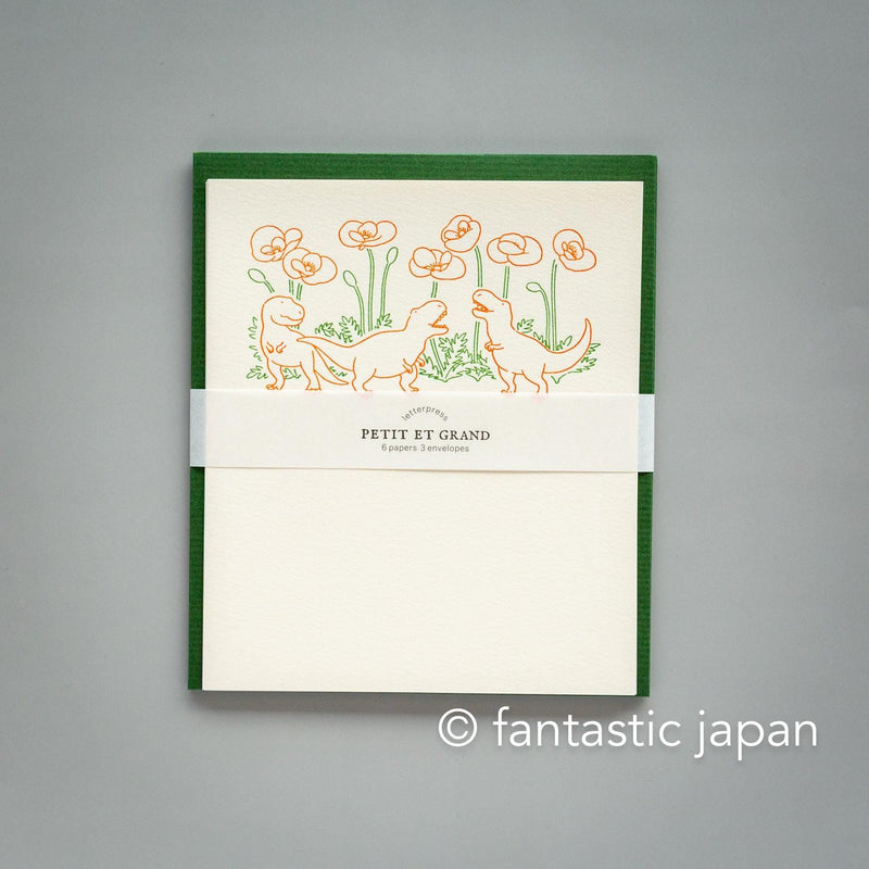 Letter press mini letter set / PETIT ET GRAND -dinosaur-