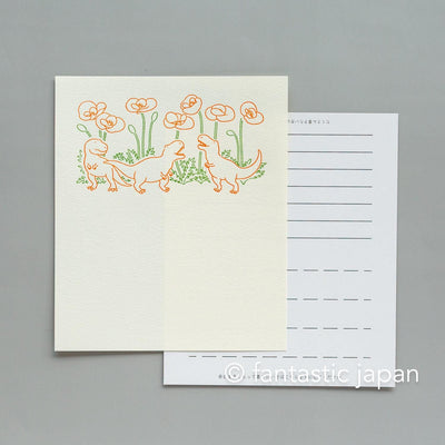 Letter press mini letter set / PETIT ET GRAND -dinosaur-