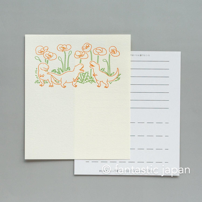 Letter press mini letter set / PETIT ET GRAND -dinosaur-
