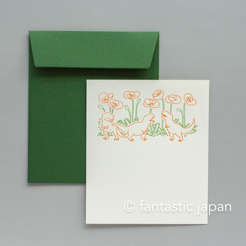 Letter press mini letter set / PETIT ET GRAND -dinosaur-